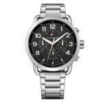 Original Tommy Hilfiger Men's Silver Stainless Steel Casual Watch-1791422-46mm-1