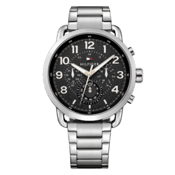 Original Tommy Hilfiger Men's Silver Stainless Steel Casual Watch-1791422-46mm-1