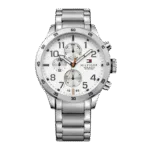 Original Tommy Hilfiger Men's White Dial Stainless Steel Band Watch - 1791140 - 46mm-1