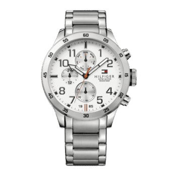 Original Tommy Hilfiger Men's White Dial Stainless Steel Band Watch - 1791140 - 46mm-1
