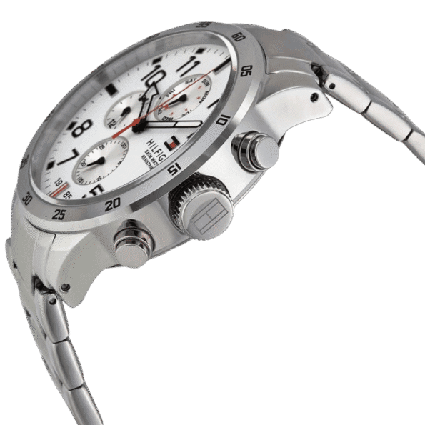Original Tommy Hilfiger Men's White Dial Stainless Steel Band Watch - 1791140 - 46mm-3