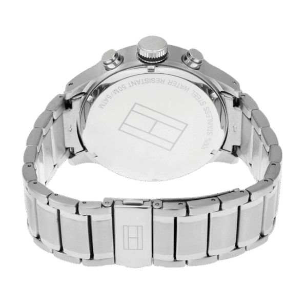 Original Tommy Hilfiger Silver Stainless Blue dial Watch for Men's 1791053 - 46mm-4