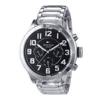 Original Tommy Hilfiger Trent For Men Black Dial Stainless Steel Band Chronograph Watch 1791054-46mm-2