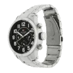 Original Tommy Hilfiger Trent For Men Black Dial Stainless Steel Band Chronograph Watch 1791054-46mm-1