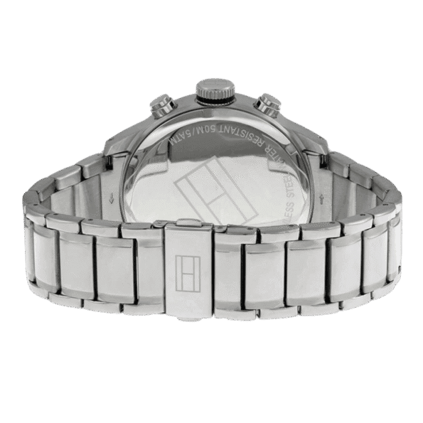 Original Tommy Hilfiger Trent For Men Black Dial Stainless Steel Band Chronograph Watch 1791054-46mm-4