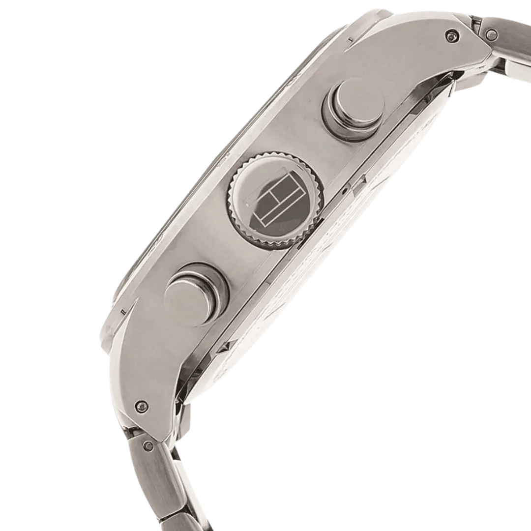 Original Tommy Hilfiger Trent For Men Black Dial Stainless Steel Band Chronograph Watch 1791054-46mm-5