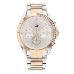 Original Tommy Hilfiger Women's Quartz Multifunction Stainless Steel and Link Bracelet Watch Color Two Tone Model 1782387 two tone Quartz Watch-1