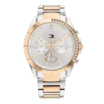 Original Tommy Hilfiger Women's Quartz Multifunction Stainless Steel and Link Bracelet Watch Color Two Tone Model 1782387 two tone Quartz Watch-1