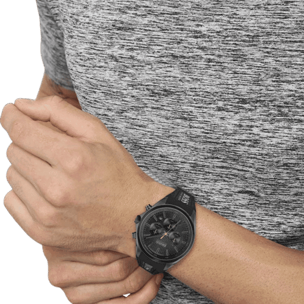 BOSS Chronograph Quartz Watch for Men with Black Silicone Bracelet-1513859-46mm-4