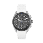 BOSS Chronograph Quartz Watch for Men with White Silicone Bracelet-1513948-44mm-1