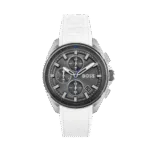 BOSS Chronograph Quartz Watch for Men with White Silicone Bracelet-1513948-44mm-1