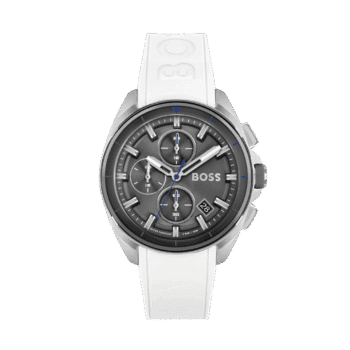BOSS Chronograph Quartz Watch for Men with White Silicone Bracelet-1513948-44mm-1
