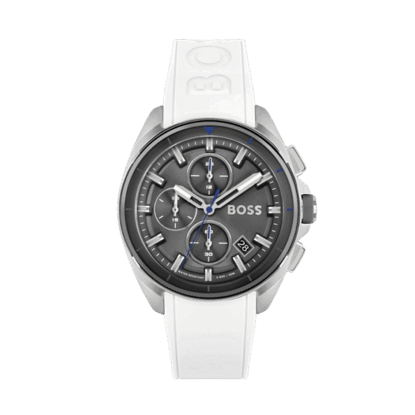 BOSS Chronograph Quartz Watch for Men with White Silicone Bracelet-1513948-44mm-1