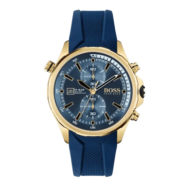 BOSS Globetrotter Chronograph Gents Rubber Watch 1513822-46mm-1