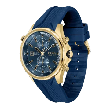 BOSS Globetrotter Chronograph Gents Rubber Watch 1513822-46mm-2