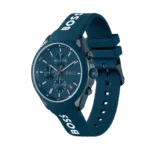 BOSS Velocity Men’s Chronograph Stainless Steel Case and Silicone Strap Watch Color Blue-44mm Model 1514061-1