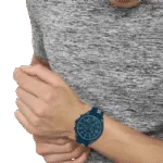 BOSS Velocity Men’s Chronograph Stainless Steel Case and Silicone Strap Watch Color Blue-44mm Model 1514061-1