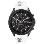 BOSS Velocity Men’s Stainless Steel Quartz Watch with Silicone Strap White-44mm Model 1513718-1
