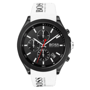 BOSS Velocity Men's Stainless Steel Quartz Watch with Silicone Strap White-44mm Model 1513718-1