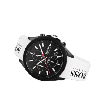 BOSS Velocity Men's Stainless Steel Quartz Watch with Silicone Strap White-44mm Model 1513718-2