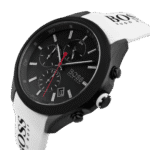 BOSS Velocity Men’s Stainless Steel Quartz Watch with Silicone Strap White-44mm Model 1513718-1