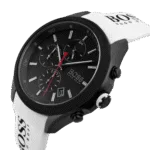 BOSS Velocity Men’s Stainless Steel Quartz Watch with Silicone Strap White-44mm Model 1513718-1