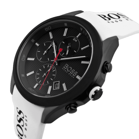 BOSS Velocity Men's Stainless Steel Quartz Watch with Silicone Strap White-44mm Model 1513718-3
