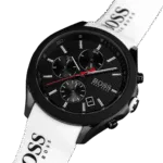 BOSS Velocity Men’s Stainless Steel Quartz Watch with Silicone Strap White-44mm Model 1513718-1