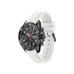Hugo Boss Admiral Chronograph Black Dial White Rubber Strap Watch for Men-1513966-45mm-1