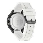 Hugo Boss Admiral Chronograph Black Dial White Rubber Strap Watch for Men-1513966-45mm-1