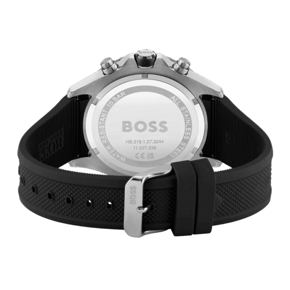 Hugo Boss Black Silicone Grey Dial Chronograph Men's Watch-1513931-46mm-4