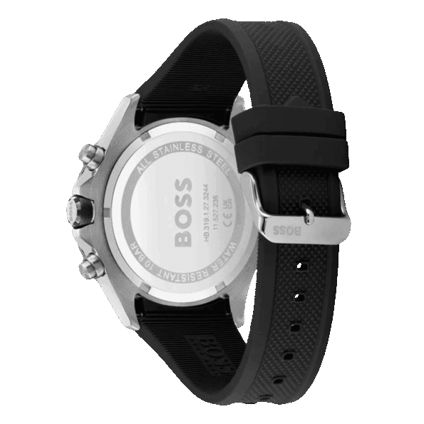 Hugo Boss Black Silicone Grey Dial Chronograph Men's Watch-1513931-46mm-7