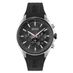 Hugo Boss Silicone Band Chronograph Analog Watch for Men-Black-1513855-46mm-1
