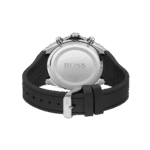 Hugo Boss Silicone Band Chronograph Analog Watch for Men-Black-1513855-46mm-1