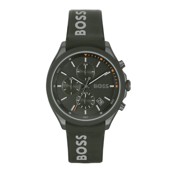 Hugo Boss Silicone Green Dial Chronograph Men's Watch-1514060-45mm-1