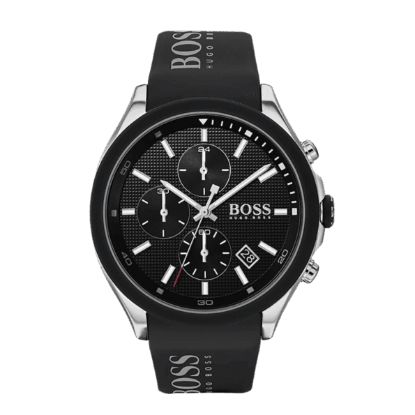 Hugo Boss Velocity Men's Chrono Watch Blac Dial and Black Strap-1513716-44mm-1