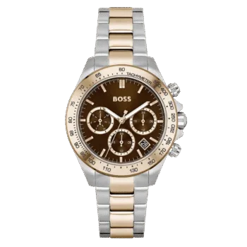 Original BOSS Analogue 1502617 Multifunction Quartz Watch for Women Collection Novia with Stainless Steel or Ceramic Bracelet Brown Classic-1