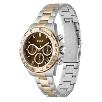 Original BOSS Analogue 1502617 Multifunction Quartz Watch for Women Collection Novia with Stainless Steel or Ceramic Bracelet Brown Classic-2