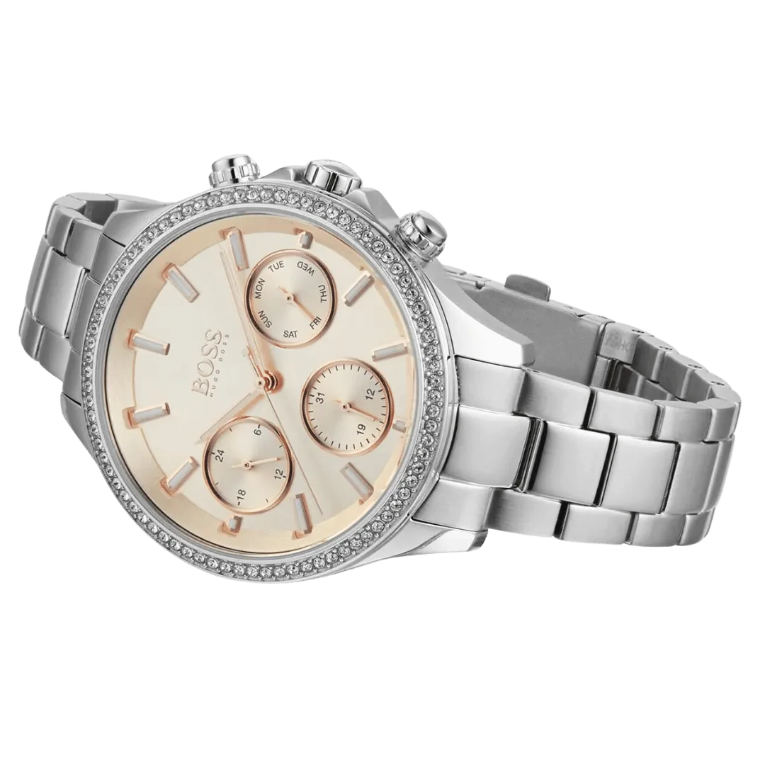 Original BOSS Analogue Multifunction Quartz Watch for Women with Silver Stainless Steel Bracelet-1502565 Silver-3