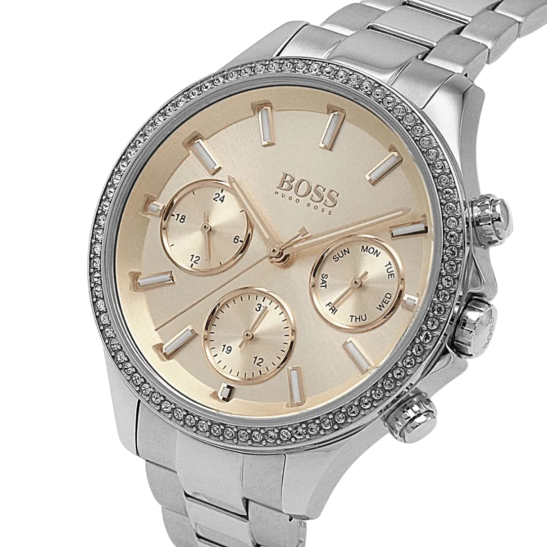 Original BOSS Analogue Multifunction Quartz Watch for Women with Silver Stainless Steel Bracelet-1502565 Silver-4