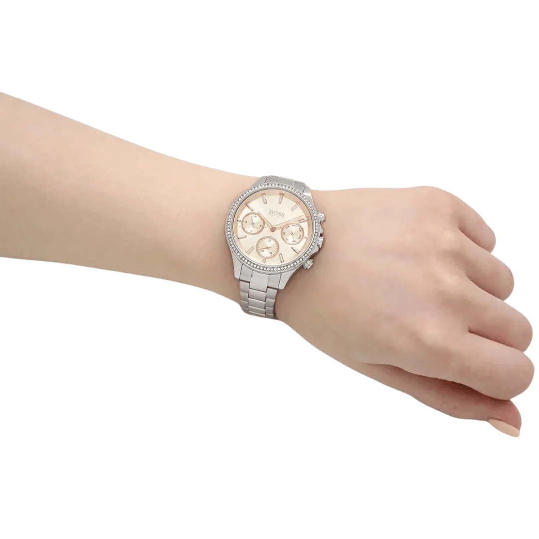 Original BOSS Analogue Multifunction Quartz Watch for Women with Silver Stainless Steel Bracelet-1502565 Silver-9