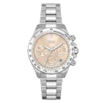 Original BOSS Analogue Multifunction Quartz Watch for Women with Silver Stainless Steel Bracelet-1502615 Carnation Gold bracelet-1