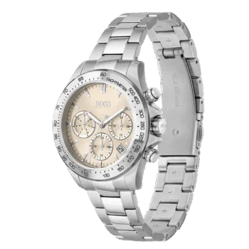 Original BOSS Analogue Multifunction Quartz Watch for Women with Silver Stainless Steel Bracelet-1502615 Carnation Gold bracelet-2