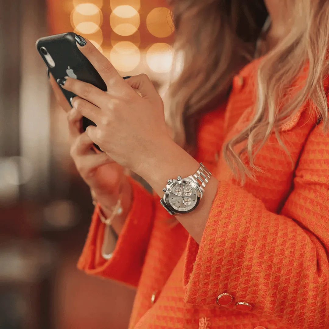 Original BOSS Analogue Multifunction Quartz Watch for Women with Silver Stainless Steel Bracelet-1502615 Carnation Gold bracelet-6