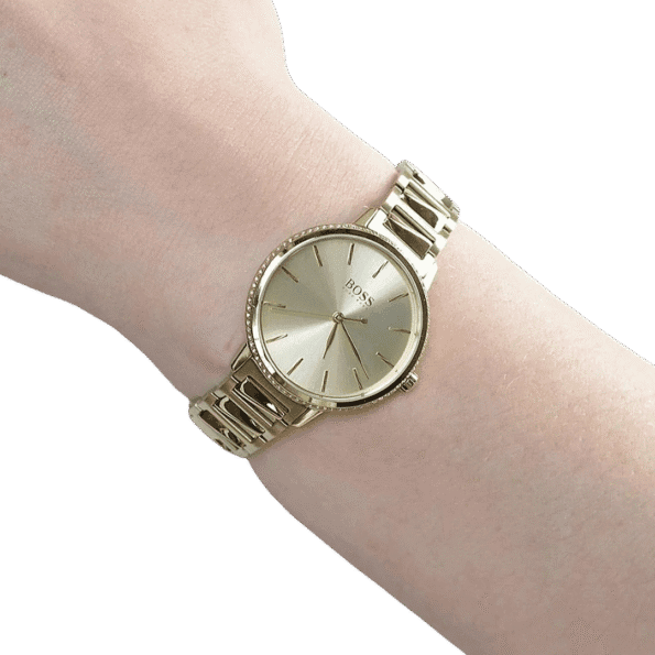 Original BOSS Analogue Quartz Watch for Women with Gold colored Stainless Steel Bracelet 1502541 Gold bracelet-8