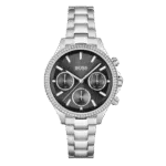 Original BOSS Analogue Quartz Watch for Women with Silver Stainless Steel Bracelet-1502593 Black bracelet-1