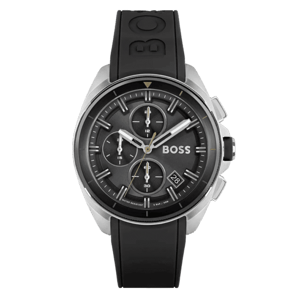 Original BOSS Volane Chronograph Gents Rubber Watch 1513953-44mm-1