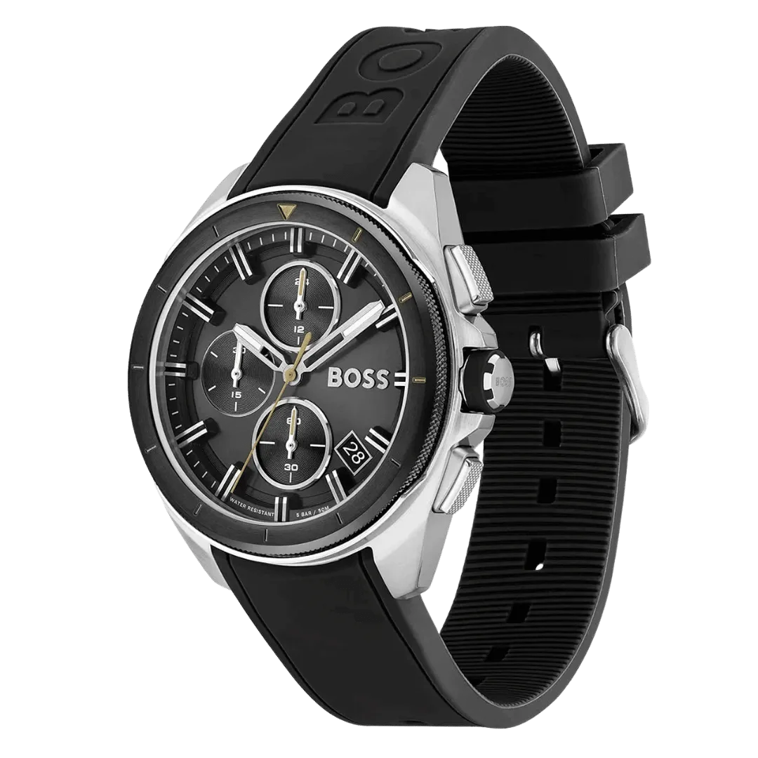 Original BOSS Volane Chronograph Gents Rubber Watch 1513953-44mm-2