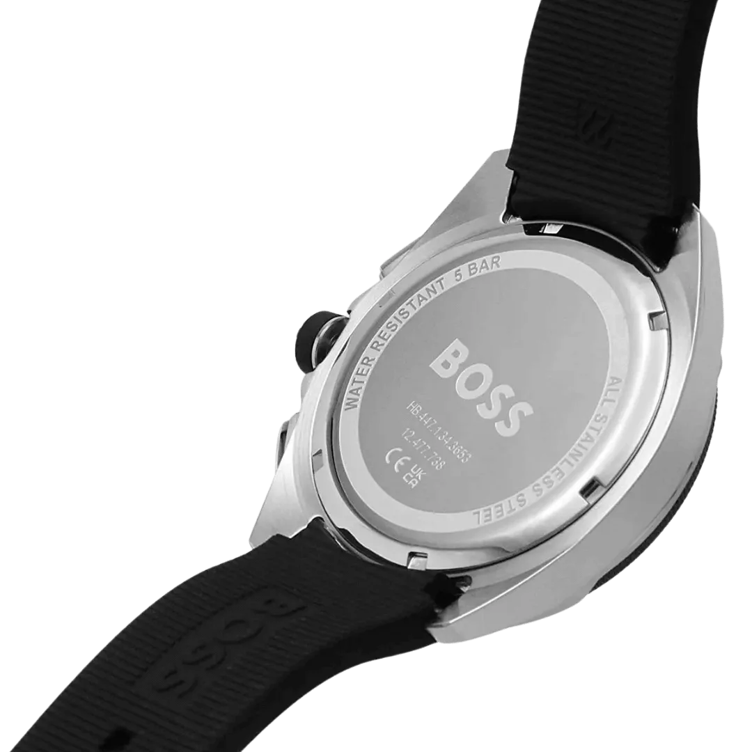 Original BOSS Volane Chronograph Gents Rubber Watch 1513953-44mm-3