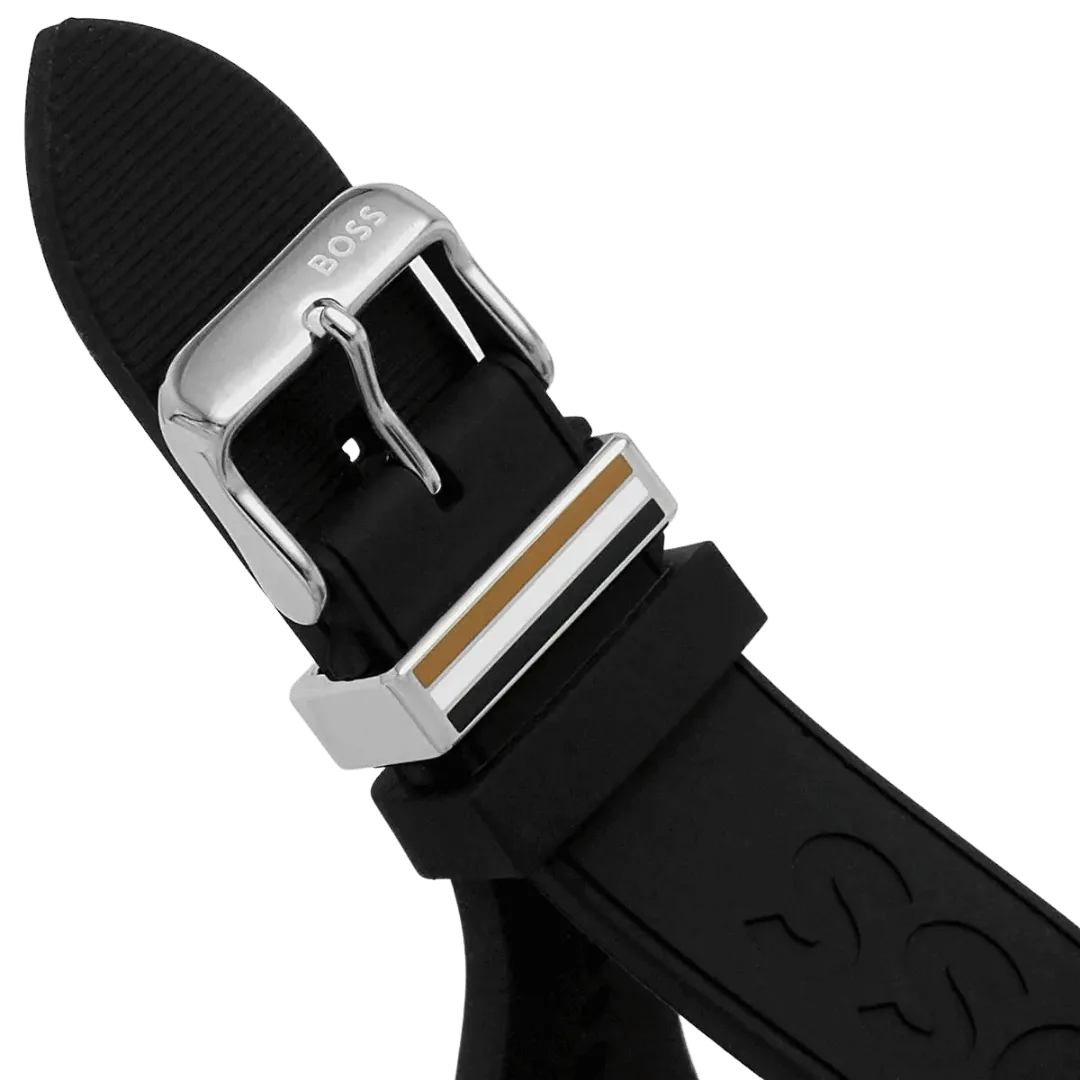 Original BOSS Volane Chronograph Gents Rubber Watch 1513953-44mm-4